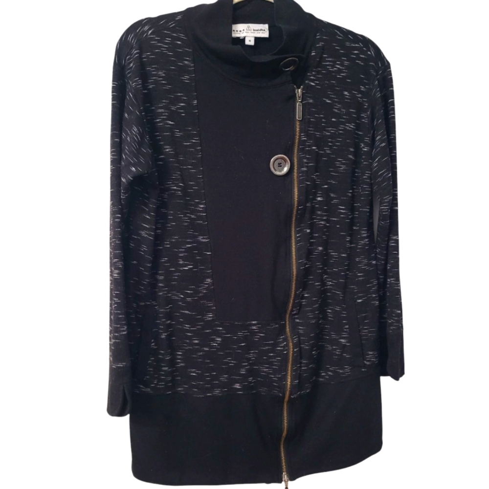 Neon BUDDA Black and Gray Zip-Up Jacket Size MED